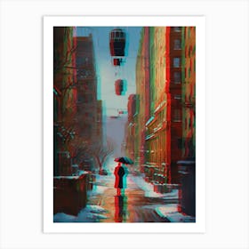 Couple Walking Down The Street Art Print