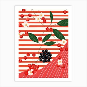 Cranberries Fruit Summer Illustration 1 Art Print