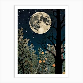 Moonlight In The Forest Style William Morris 7 Art Print