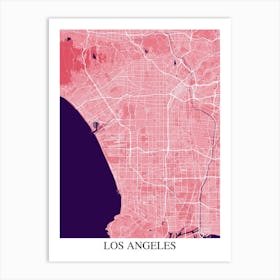 Los Angeles California Pink Purple Art Print