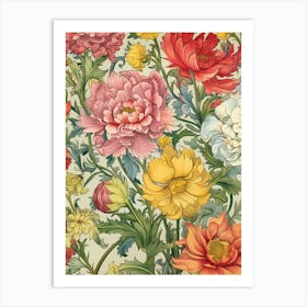 Floral Wallpaper 198 Art Print