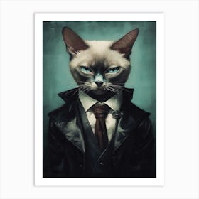 Gangster Cat Tonkinese Art Print