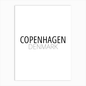 Copenhagen Denmark Typography City Country Word Art Print