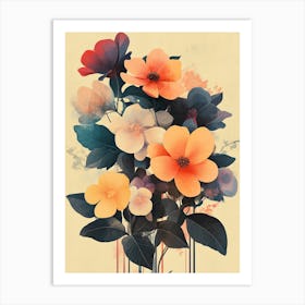 Abstract Flowers 1 Art Print