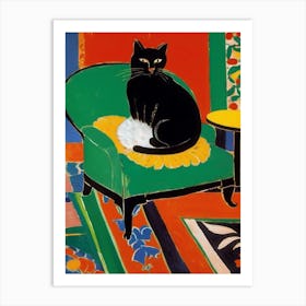 Cat On A Chair - Inspired By Matisse Art Print