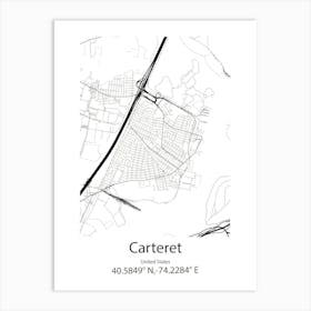 Carteret,United States Minimalist Map 1 Poster