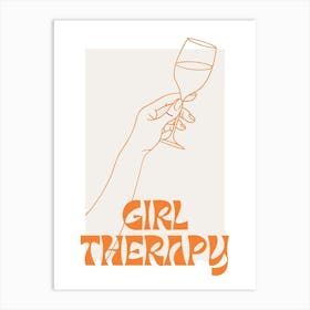 Girl Therapy Orange Art Print