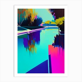 Lanes In Swimming Pool Landscapes Waterscape Bright Abstract 1 Art Print