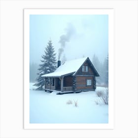 Cabin In The Snow 2 Art Print