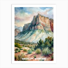 Guadalupe Mountains National Park Watercolor Painting Art Print
