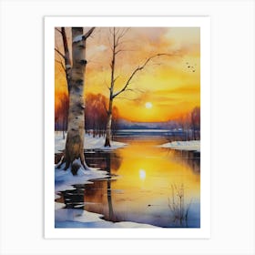 Sunset In Winter Art Print