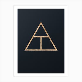 Abstract Geometric Gold Glyph on Dark Teal n.0311 Art Print