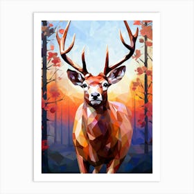Deer Abstract Pop Art 3 Art Print