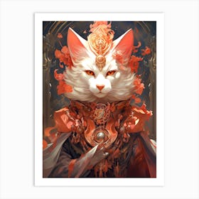 Cat With Red Eyes Art Print
