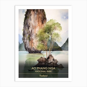 Ao Phang Nga National Park Thailand Watercolour 1 Art Print