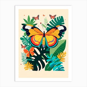 Colourful Butterfly Jungle v1 Art Print