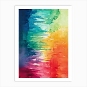 Rainbow Watercolor Painting Art Print