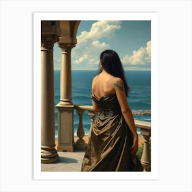 'Beauty On Ocean Veranda' Art Print