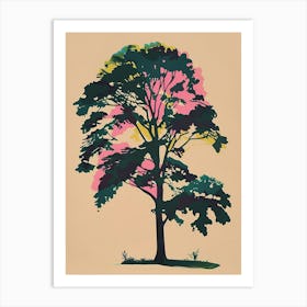 Beech Tree Colourful Illustration 3 1 Art Print