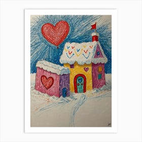 Valentine'S Day House Art Print