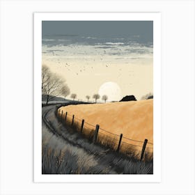 The Cotswold Way England 2 Hiking Trail Landscape Art Print