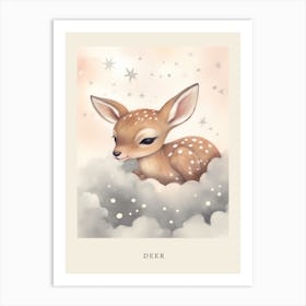 Sleeping Baby Deer 2 Nursery Poster Art Print