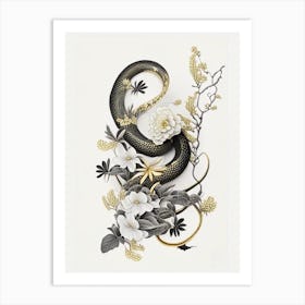 Western Hooknose Snake Gold And Black Art Print