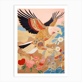 Maximalist Bird Painting Golden Eagle Art Print