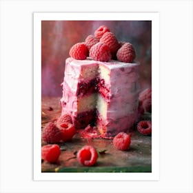 Raspberry Cake sweet food Art Print