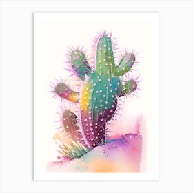 Star Cactus Storybook Watercolours Art Print