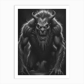 Creepy Freaky Demon Sketch Art Print