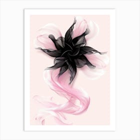 Pink And Black Flower Art Print