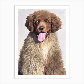 Irish Water Spaniel Watercolour Dog Art Print