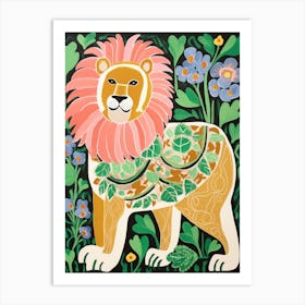 Maximalist Animal Painting Lion 5 Art Print