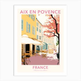 Aix En Povence, France, Flat Pastels Tones Illustration 4 Poster Art Print