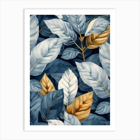 Seamless Pattern With Leaves 4 Art Print