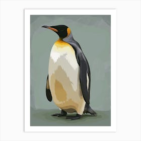 Emperor Penguin Floreana Island Minimalist Illustration 1 Art Print