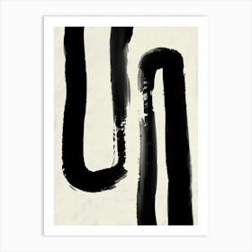 Black Strokes No 4 Art Print