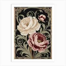 Peonies William Morris Style 8 Art Print