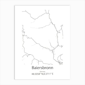 Baiersbronn,Germany Minimalist Map Art Print