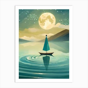 Moonlight On The Lake Art Print