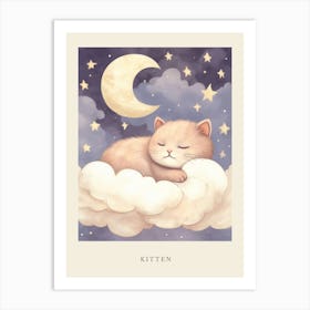 Sleeping Baby Kitten 3 Nursery Poster Art Print