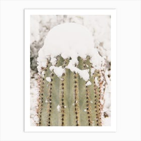 Saguaro In Snow Art Print