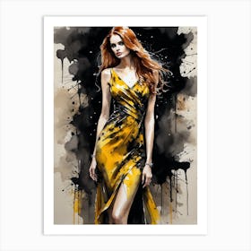 Yellow Dress Art Print