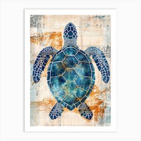 Wallpaper Textured Sea Turtle 4 Art Print