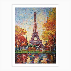 Eiffel Tower Paris France Paul Signac Style 8 Art Print