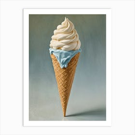 Bubblegum Ice Cream Cone Art Print