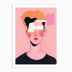 Person With A Pink Head Art Print