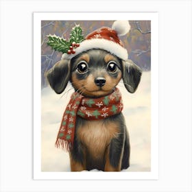 Christmas Dachshund Art Print