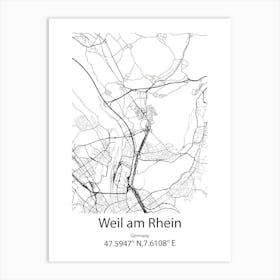 Weil Am Rhein,Germany Minimalist Map Poster